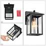 5_Andromacanican 11" High Textured Black Outdoor Wall Light more views
