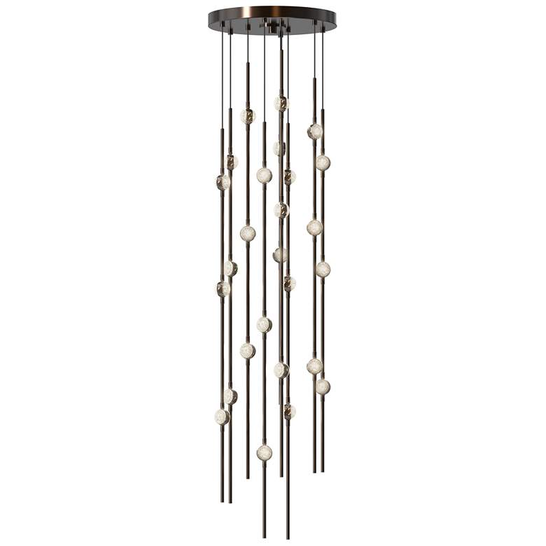 Image 1 Andromeda 12"W 26.L Espresso Black Short LED Chandelier-Clear 3000/240"C