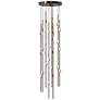 1_Andromeda 12"W 26.L Espresso Black Short LED Chandelier-Clear 3000/240"C