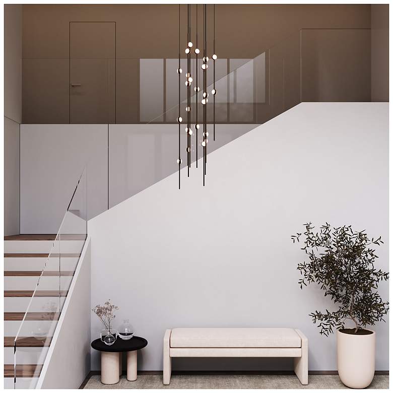 Image 6 Andromeda 12"W 26.L Espresso Black Short LED Chandelier-White 2200/120"C more views