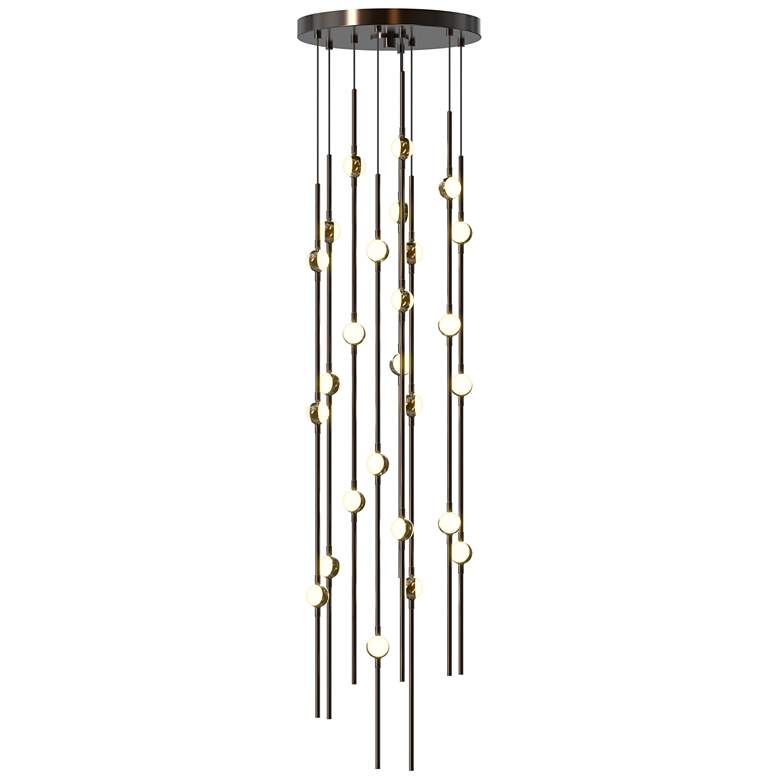 Image 2 Andromeda 12"W 26.L Espresso Black Short LED Chandelier-White 2700/120"C