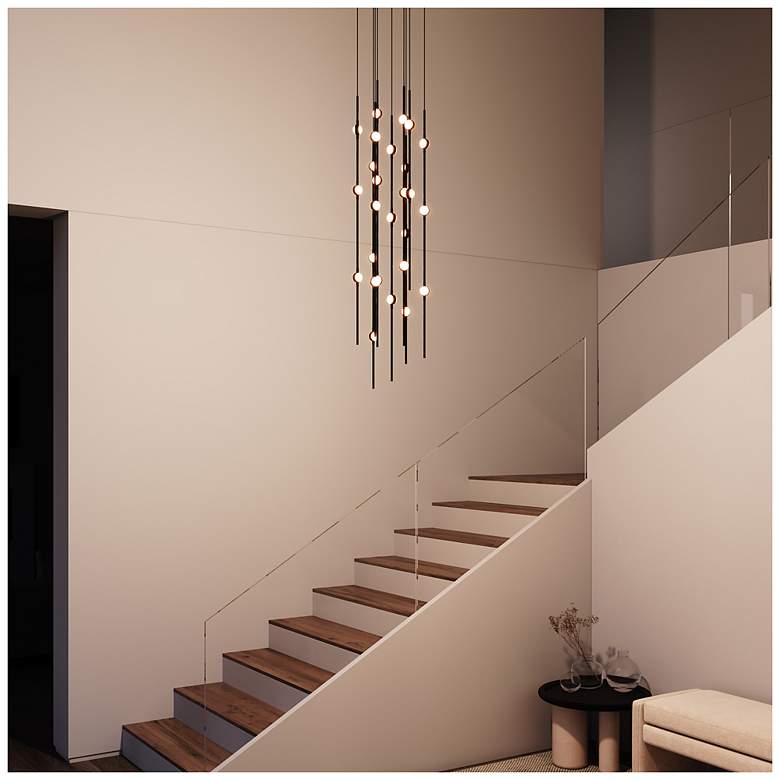 Image 3 Andromeda 12"W 26.L Espresso Black Short LED Chandelier-White 2700/120"C more views