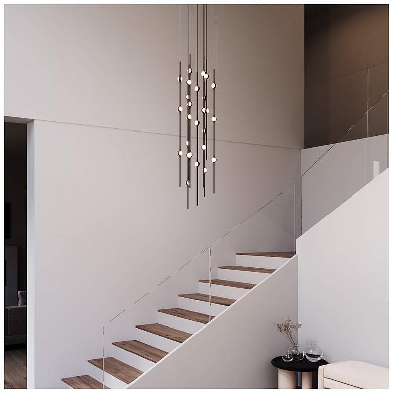 Image 4 Andromeda 12"W 26.L Espresso Black Short LED Chandelier-White 2700/120"C more views