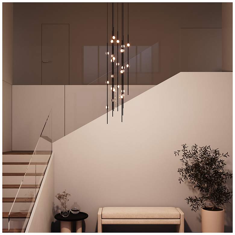 Image 5 Andromeda 12"W 26.L Espresso Black Short LED Chandelier-White 3000/120"C more views