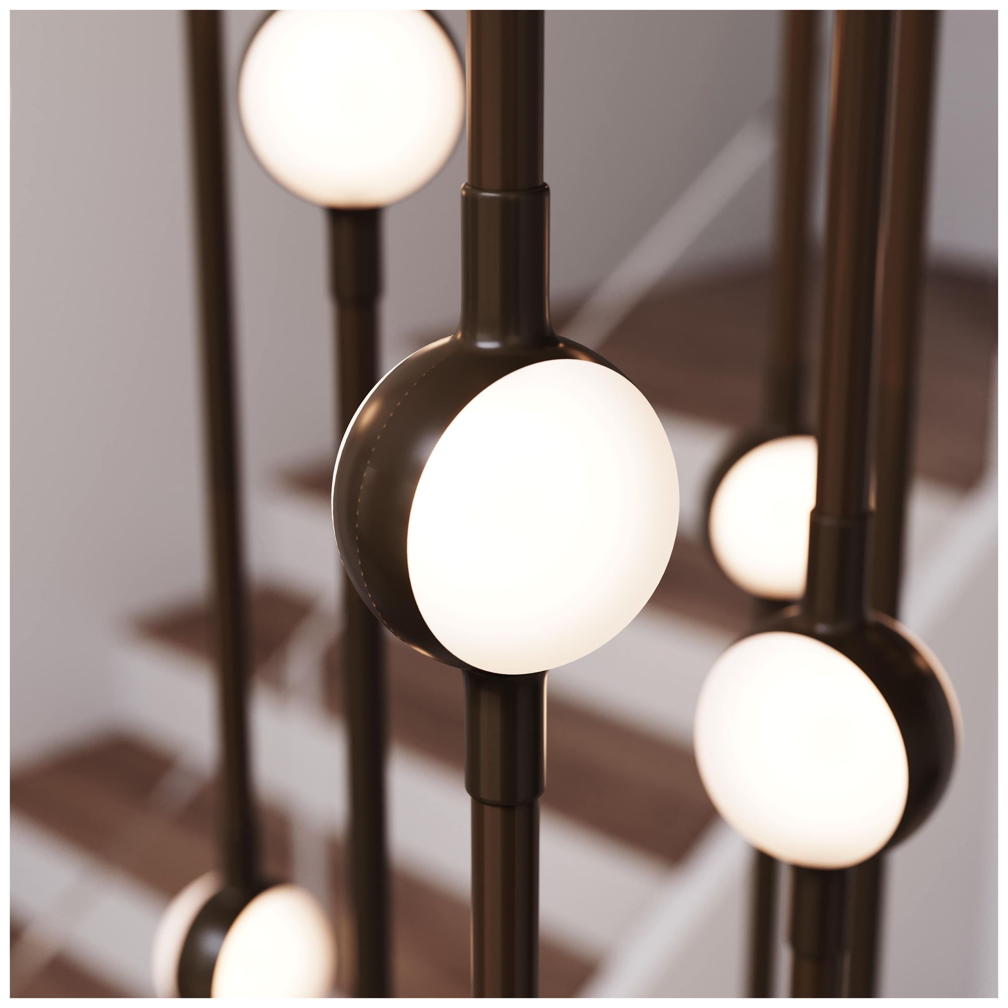 Andromeda 12"W 26.L Espresso Black Short LED Chandelier-White 3000/120"C