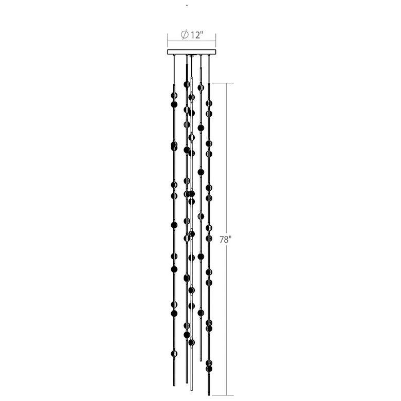 Image 2 Andromeda 12"W 55.L Espresso Black Tall LED Chandelier-Clear 3000/240"C more views