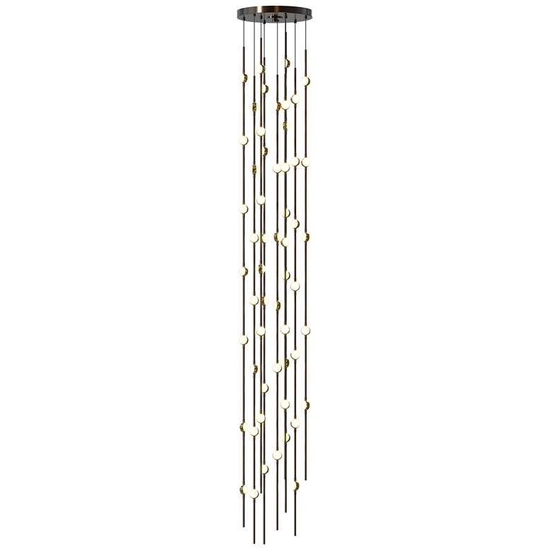 Image 1 Andromeda 12"W 55.L Espresso Black Tall LED Chandelier-White 2700/240"C