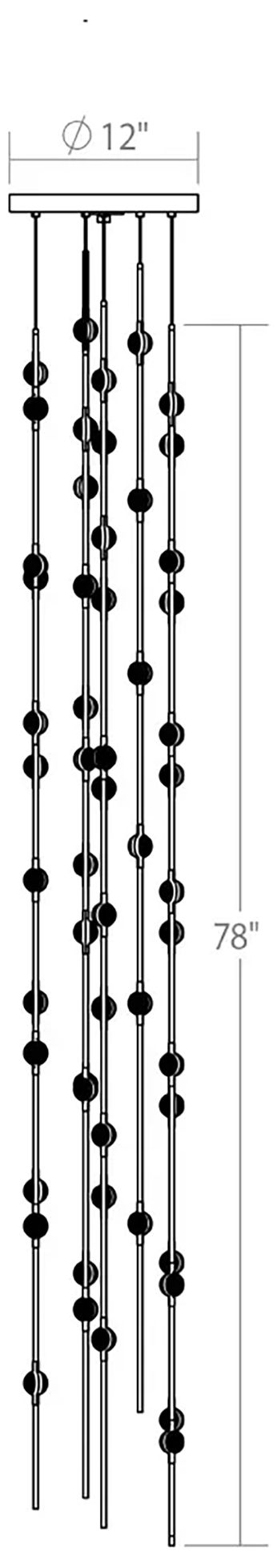 Image 2 Andromeda 12"W 55.L Espresso Black Tall LED Chandelier-White 3000/120"C more views