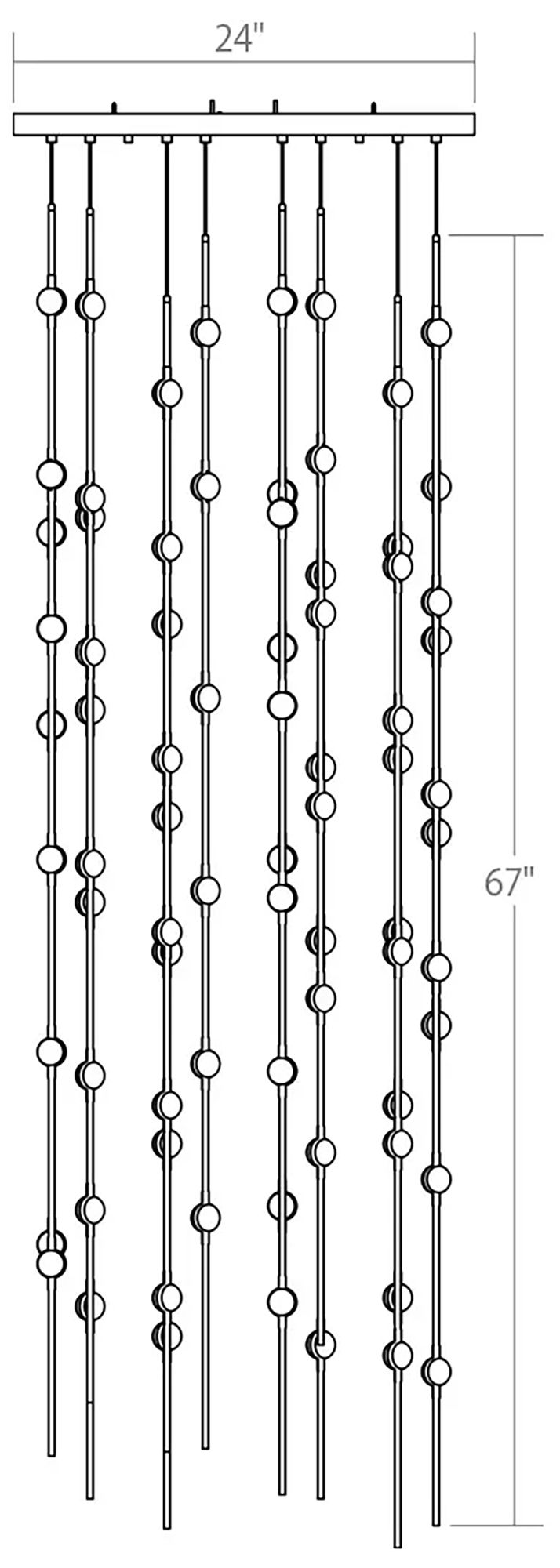 Image 2 Andromeda 21.5"W 96.L Espresso Black LED Chandelier-Clear 2700/240" Cable more views