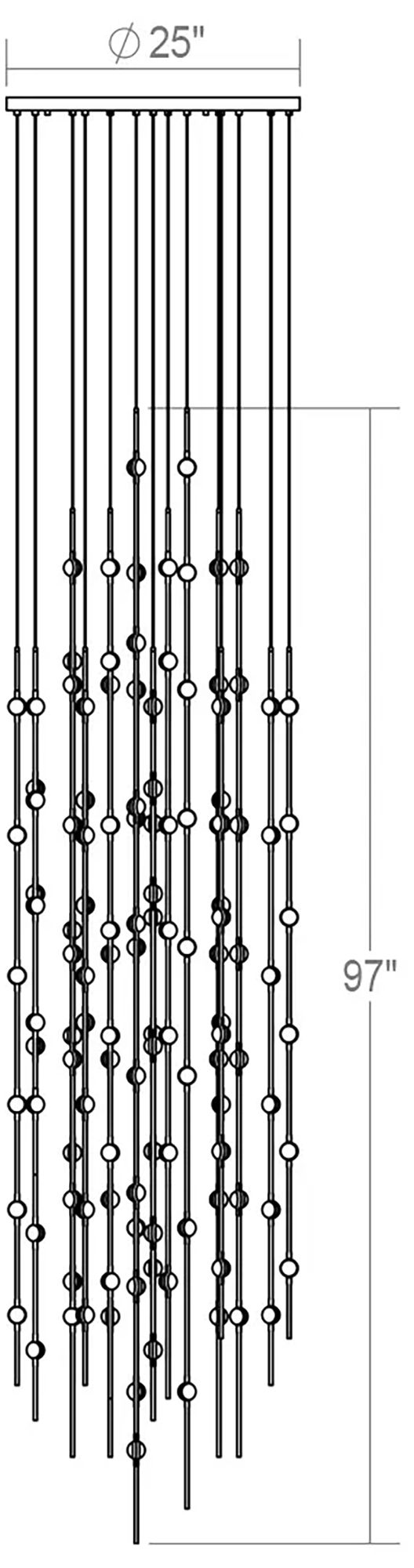 Image 2 Andromeda 25"W 156.L Espresso Black LED Chandelier-White 2700/240" Cable more views