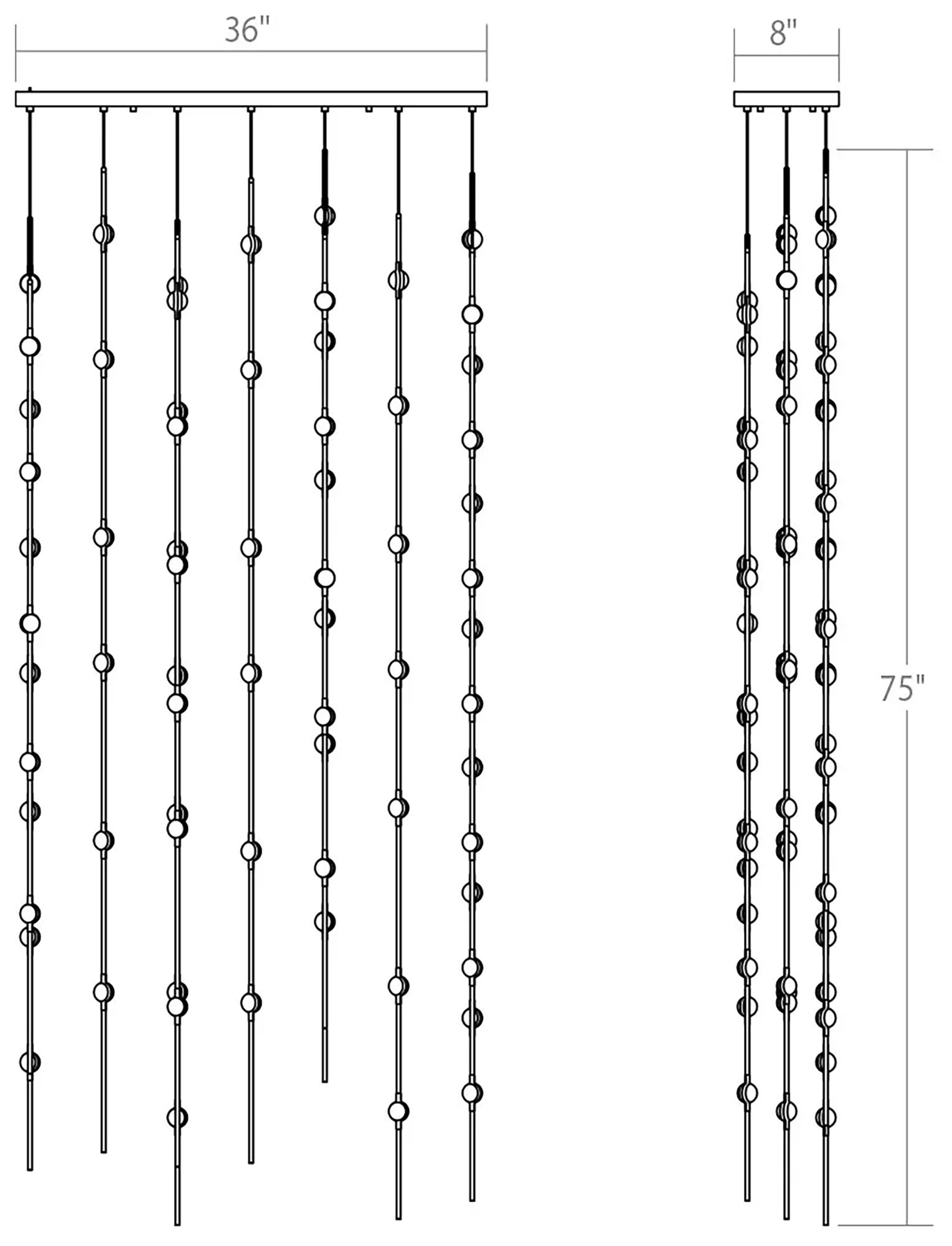 Image 2 Andromeda 35.5"W 69.L Espresso Black LED Chandelier-White 3000/120" Cable more views