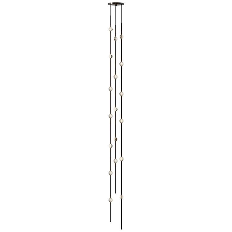 Image 1 Andromeda 6"W 18.L Espresso Black Tall LED Chandelier-Clear 3000/120" Cable