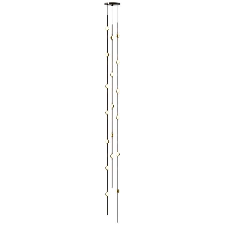 Image 1 Andromeda 6"W 18.L Espresso Black Tall LED Chandelier-White 2200/120" Cable