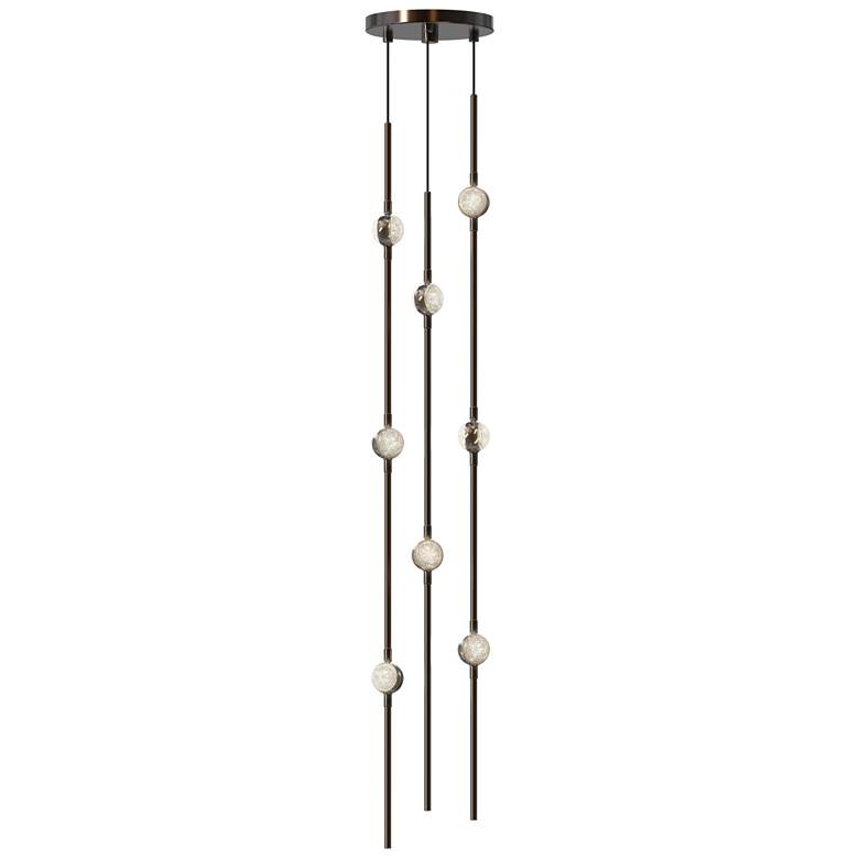 Image 1 Andromeda 6"W 8.L Espresso Black Short LED Chandelier-Clear 2700/240" Cable