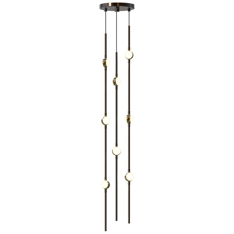 Image 1 Andromeda 6"W 8.L Espresso Black Short LED Chandelier-White 2200/240" Cable