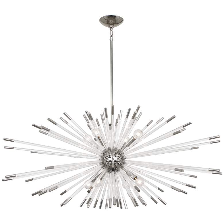 Image 1 Andromeda Chandelier Polished Nickel Clear Acrylic Rods 45"