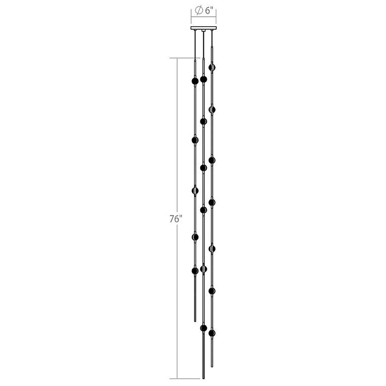 Image 2 Andromeda LED 6" Round Chandelier Tall Nickel Clear Faceted Lens 3000/240" more views