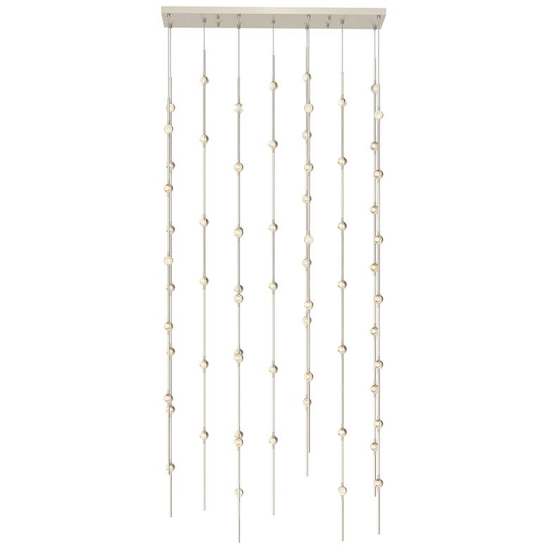 Image 1 Andromeda LED Rectangle Chandelier Satin Nickel Clear Faceted 3000/240"
