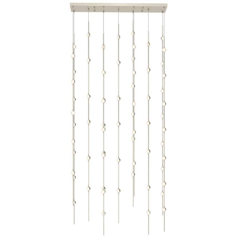 Image 1 Andromeda LED Rectangle Chandelier Satin Nickel White Optical 3000/240"