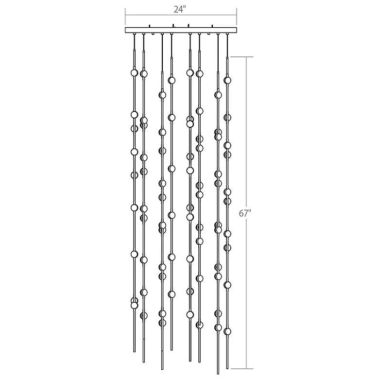 Image 2 Andromeda LED Square Chandelier Satin Nickel Clear Faceted Lens 3000/240" more views