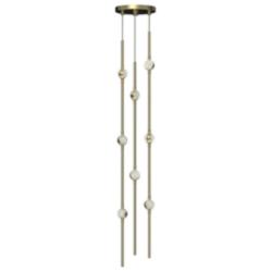 Andromeda Short 6" Round LED Pendant - Satin Brass - Clear Acrylic Len