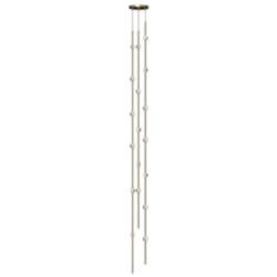 Andromeda Tall 6" Round LED Pendant - Satin Brass - Clear Acrylic Lens