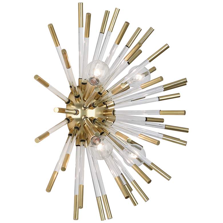 Image 1 Andromeda Wall Scone Modern Brass w/Clear Acrylic Rods