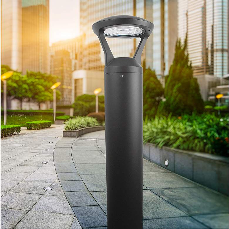 Image 1 Andronico 42" High Black Metal LED Bollard Light