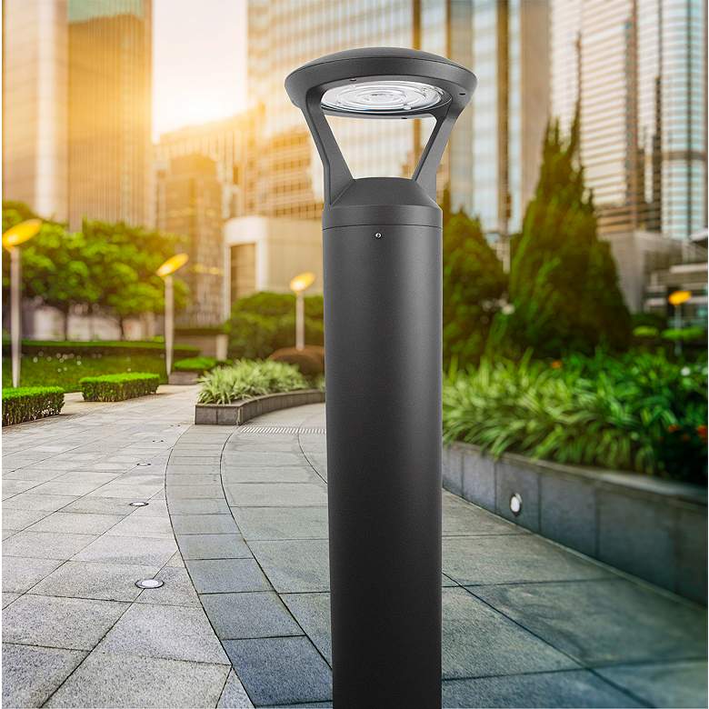 Image 1 Andronico 42 inch High Black Metal LED Bollard Light