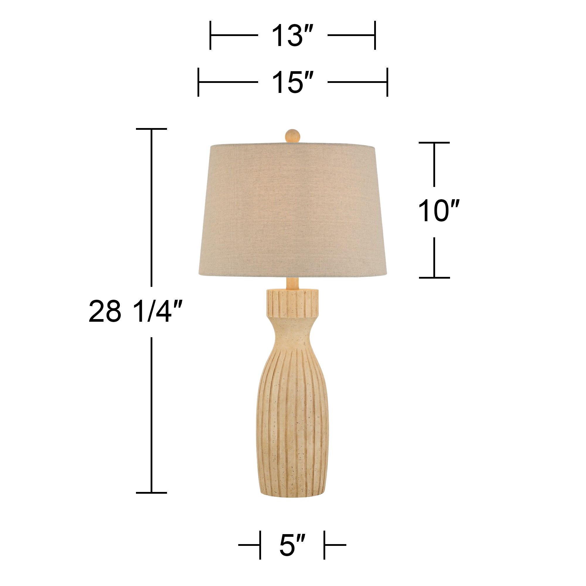 Andros 28 1/4" High Beige Almond Table Lamp in scene