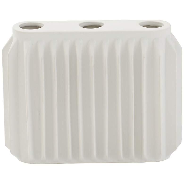 Image 1 Andros Matte White 8 inch Wide Ceramic Vase