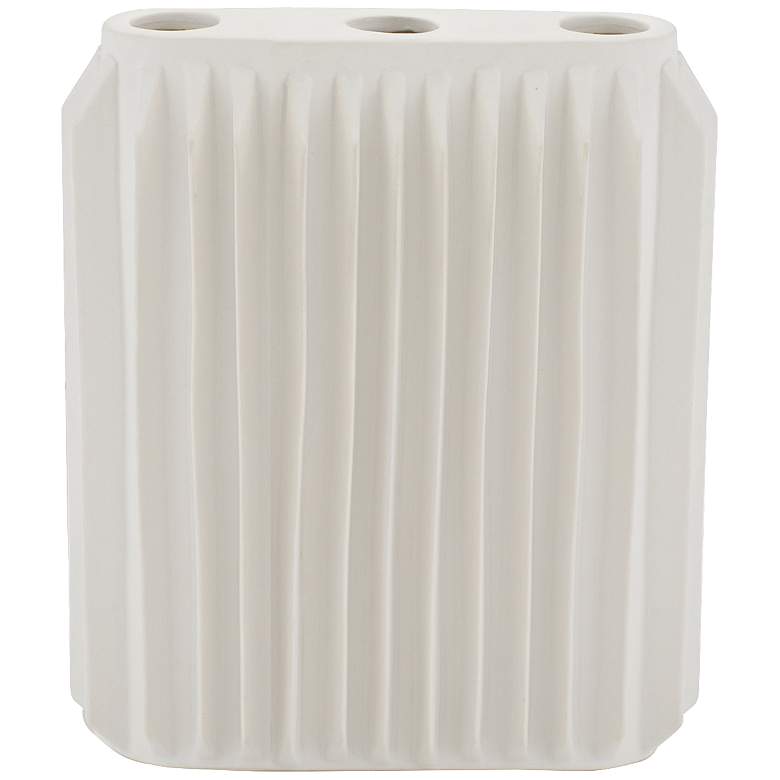 Image 1 Andros Matte White 9 1/4 inch High Ceramic Vase