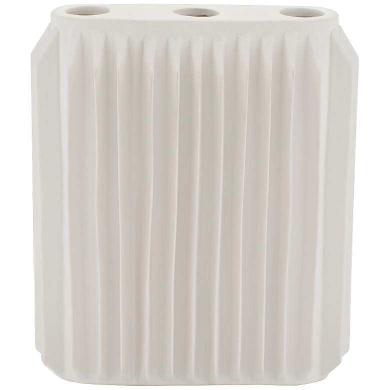 Image 1 Andros Matte White 9 1/4" High Ceramic Vase