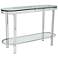 Andros Oval Glass Polished Steel Console Table