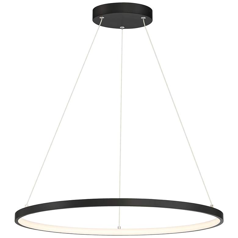 Image 1 Anello 23 1/2" Wide Matte Black LED Ring Pendant Light