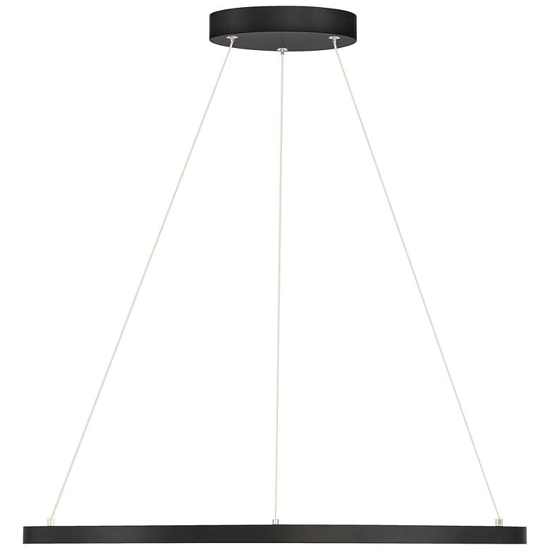 Image 5 Anello 23 1/2" Wide Matte Black LED Ring Pendant Light more views