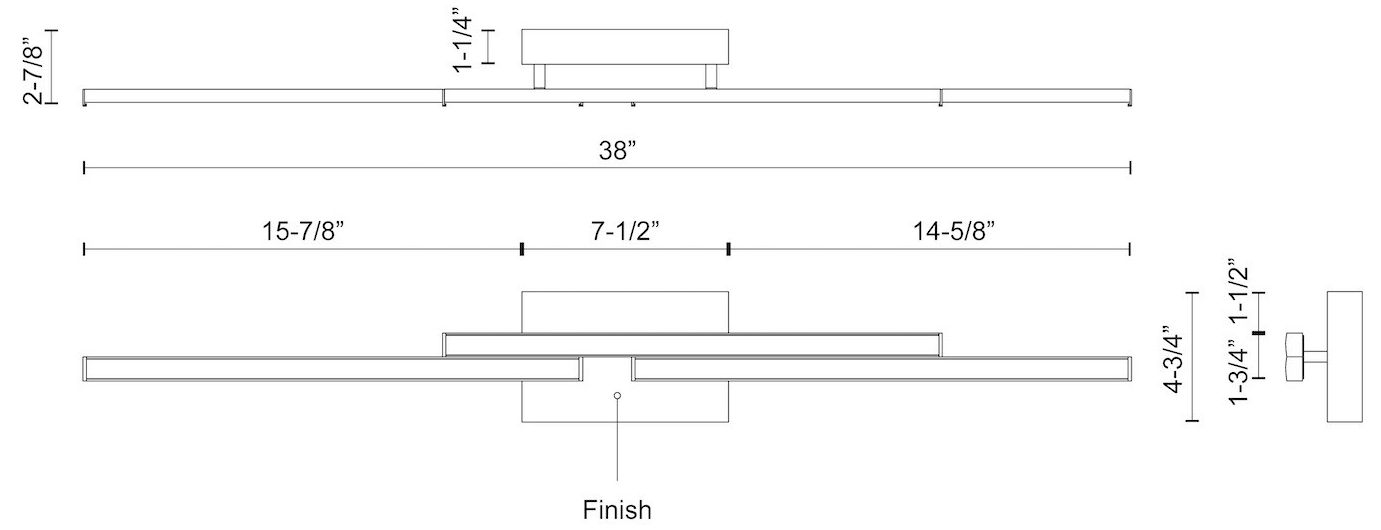 Image 2 Anello Minor 38" Wide Walnut LED Vanity Bath Light more views
