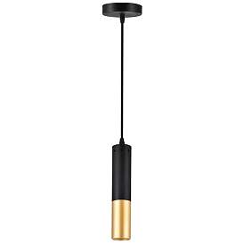 Image1 of Anem 1 Light Down Mini Pendant With Matte Black & Satin Gold Finish