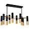 Anem 10 Light Down Chandelier With Matte Black & Satin Gold Finish