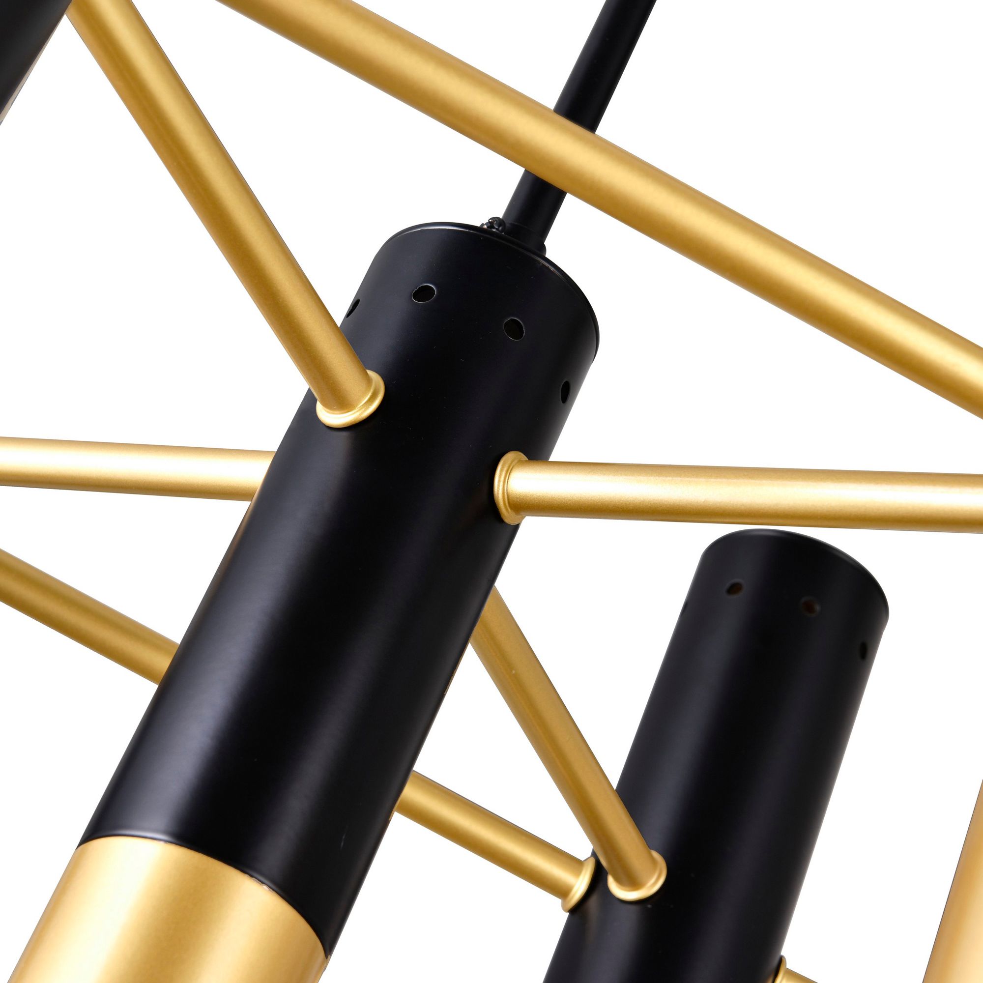 Image 5 Anem 10 Light Down Chandelier With Matte Black & Satin Gold Finish more views