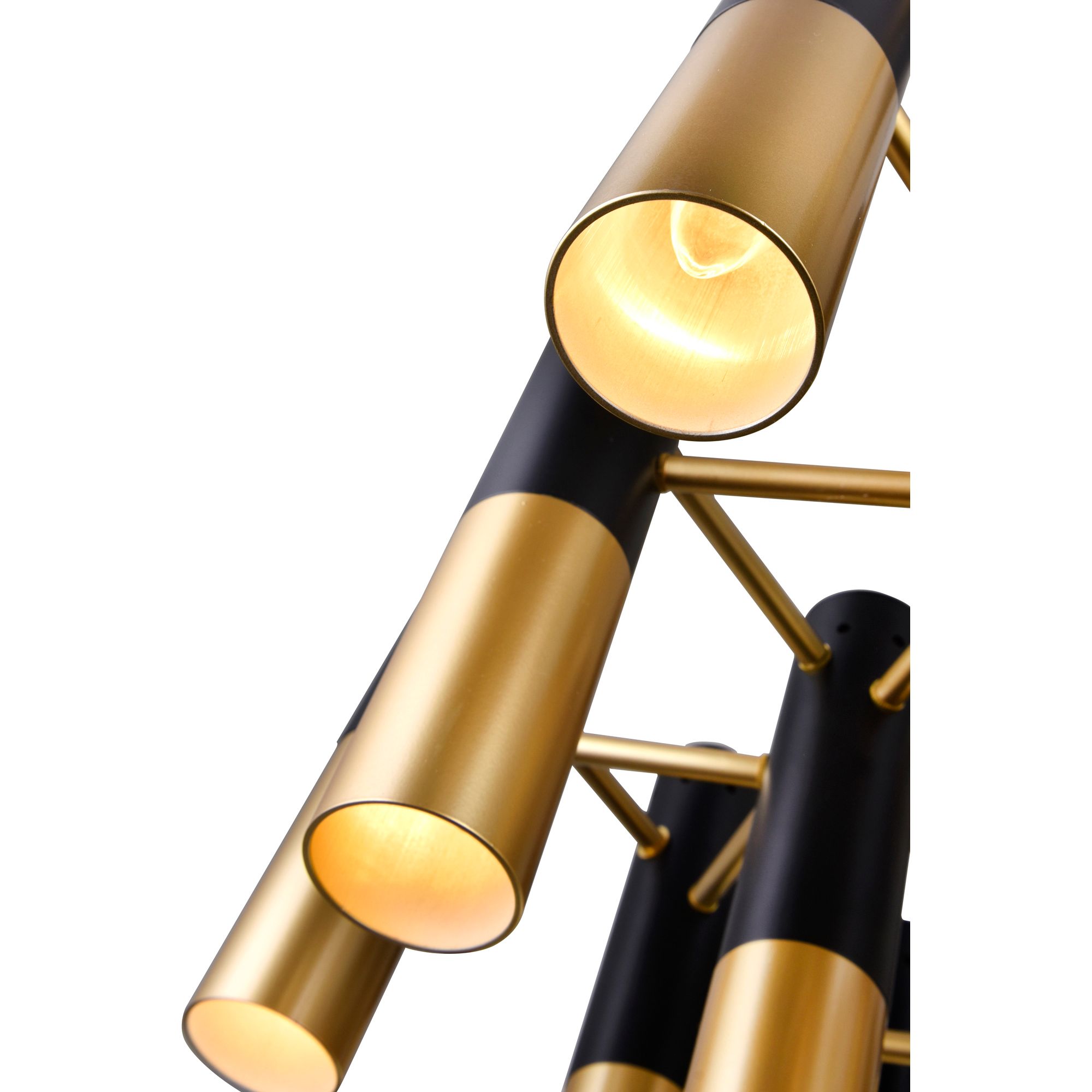 Image 4 Anem 19 Light Matte Black & Satin Gold Finish Down Chandelier more views