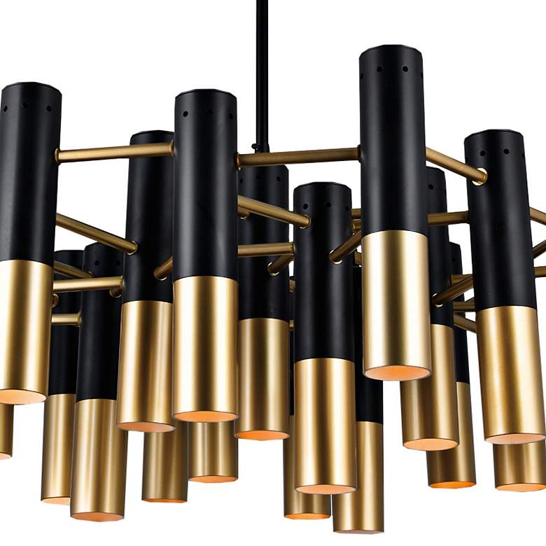 Image 2 Anem 26"W Matte Black and Satin Gold 19-Light Chandelier more views