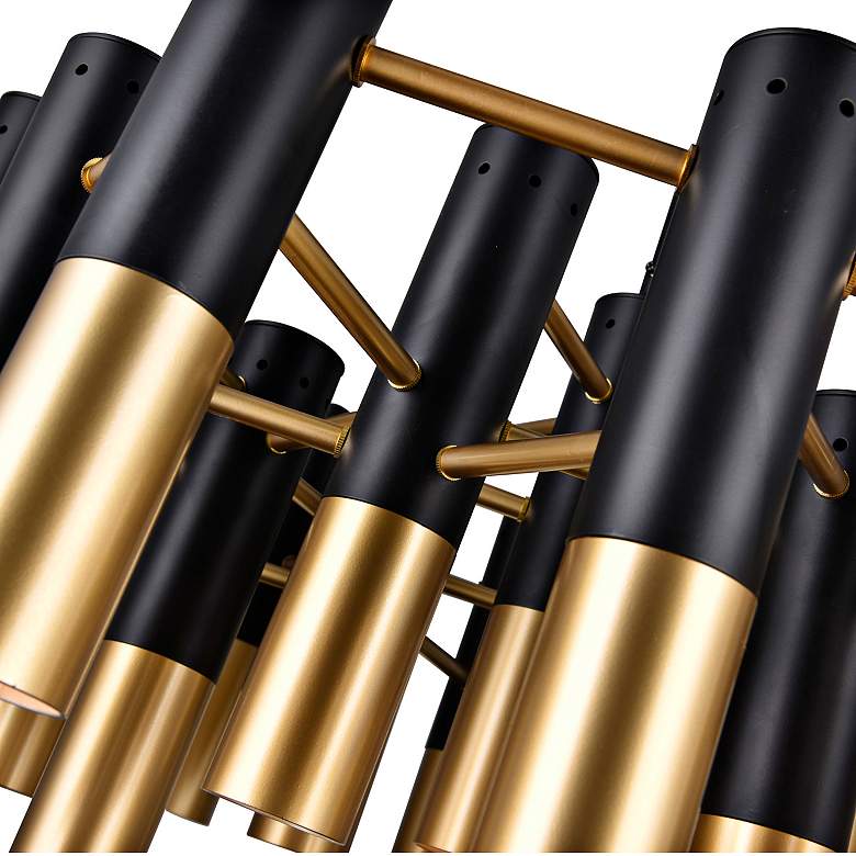 Image 3 Anem 26"W Matte Black and Satin Gold 19-Light Chandelier more views