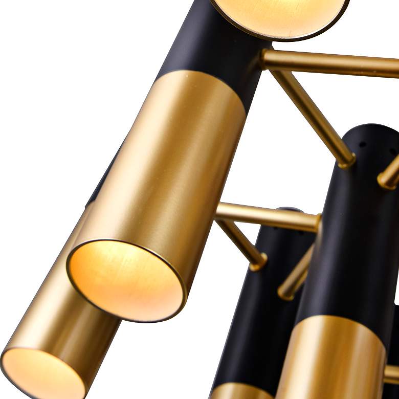 Image 4 Anem 26"W Matte Black and Satin Gold 19-Light Chandelier more views