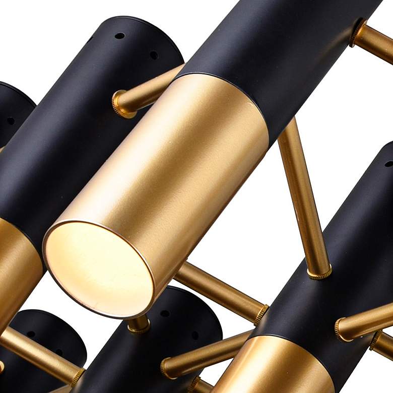 Image 5 Anem 26"W Matte Black and Satin Gold 19-Light Chandelier more views