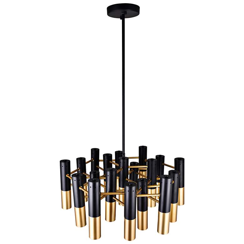 Image 6 Anem 26"W Matte Black and Satin Gold 19-Light Chandelier more views