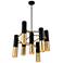 Anem 7 Light Down Chandelier With Matte Black & Satin Gold Finish