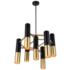 Anem 7 Light Down Chandelier With Matte Black & Satin Gold Finish