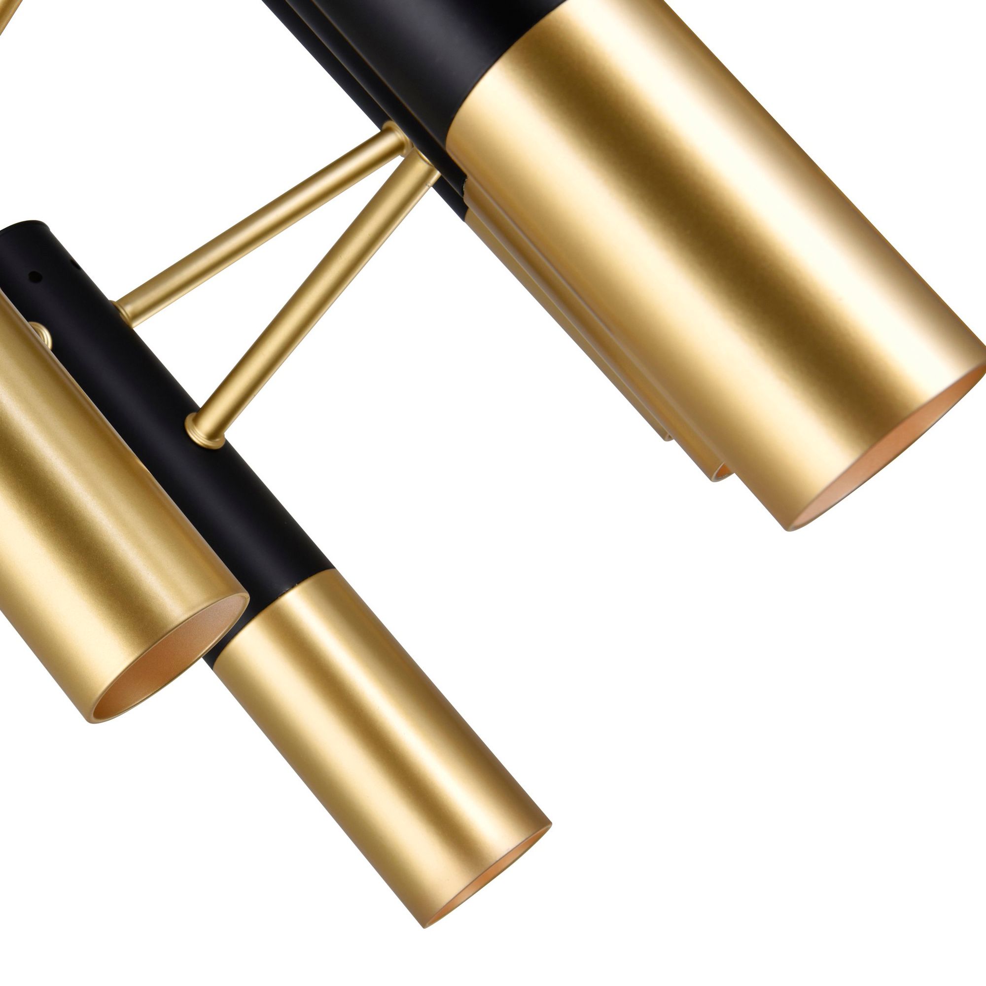 Image 5 Anem 7 Light Down Chandelier With Matte Black & Satin Gold Finish more views