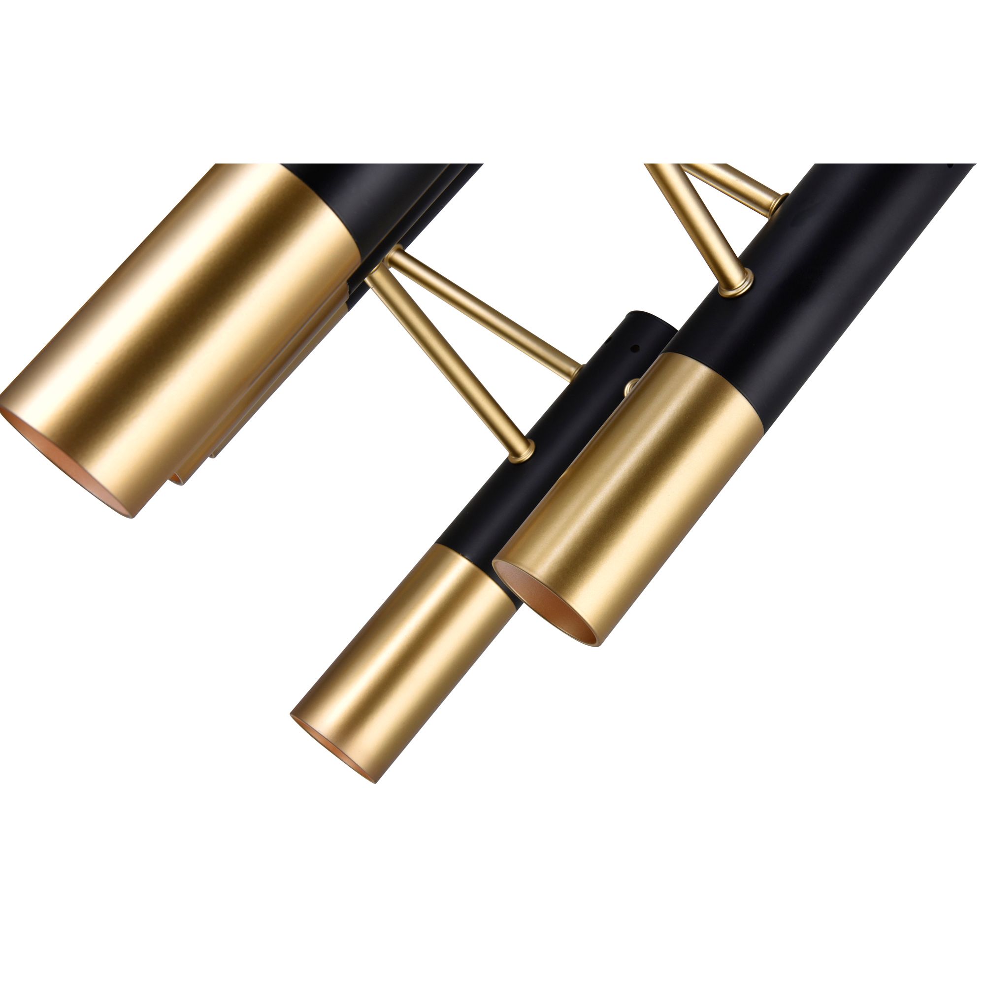 Image 4 Anem 7 Light Matte Black & Satin Gold Down Chandelier more views